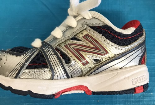 New Balance shoes. Red, Silver & Black. String Tie. Toddlers Size 2. New no Box - Picture 2 of 8