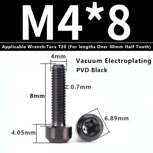M4M5M6M8M10 Titanium Bolts Taper Cone Socket Head Motorcycle Modification Screws - Picture 128 of 205