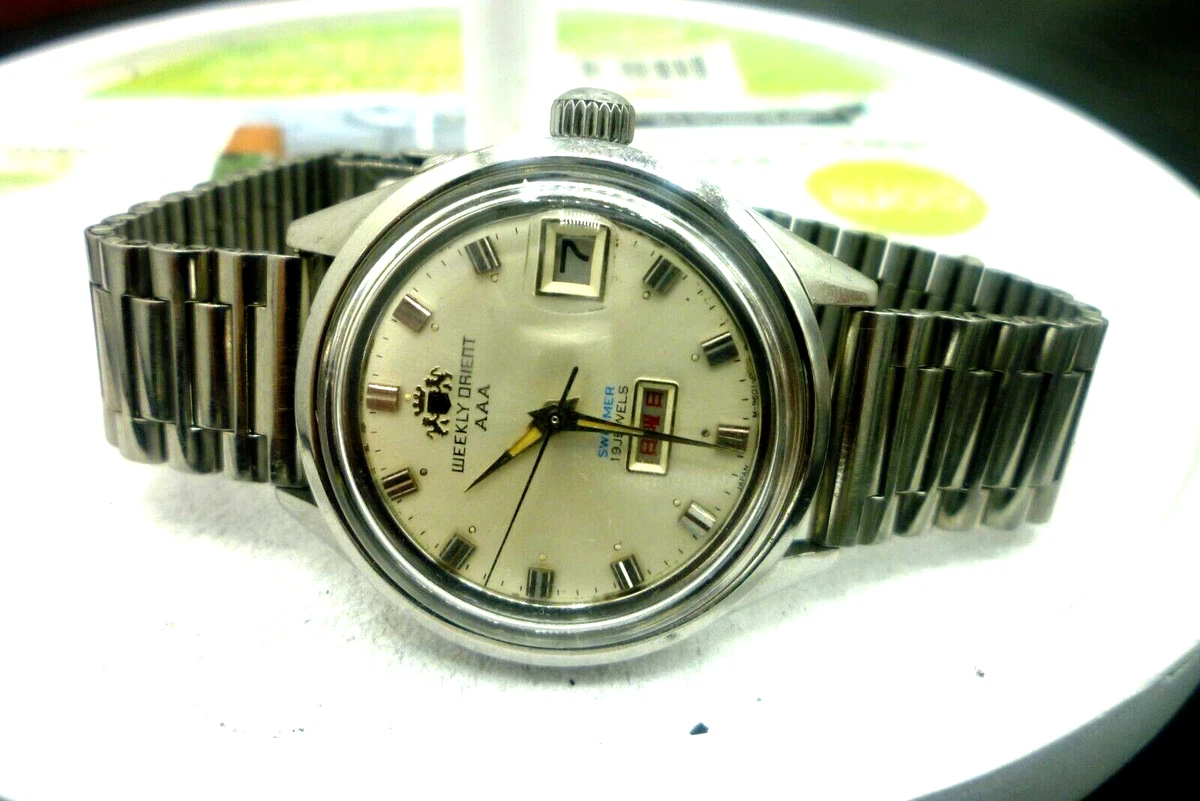 Mens 37mm ORIENT AAA WEEKLY SWIMMER 19j Manual Wind SS 9