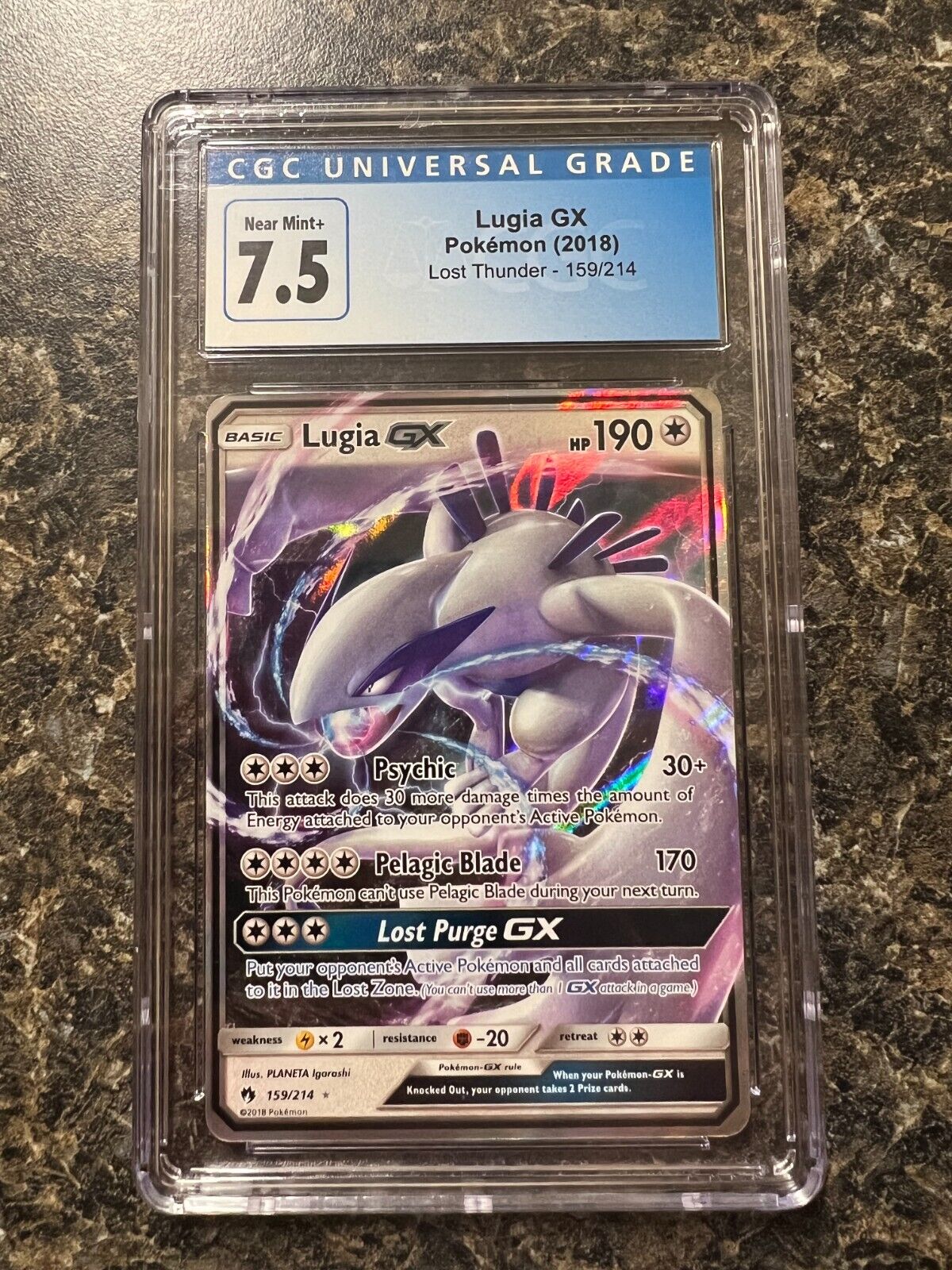 Lugia GX Pokemon (2018) Lost Thunder - 159/214 CGC 7.5 Mint