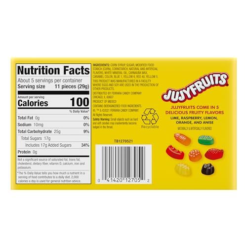 Jujyfruits Gummy candy, Assorted Gummy Candy, 5 Ounce Theater Candy