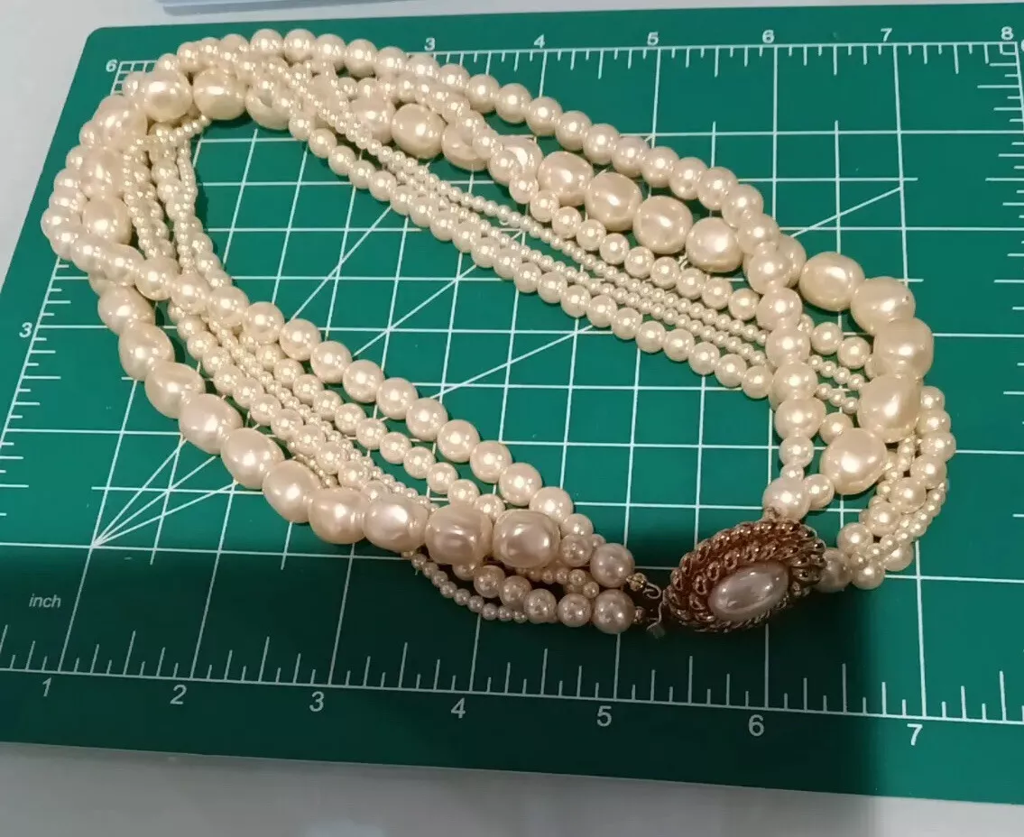 Vintage multi shop strand pearl necklace