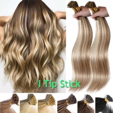 CLEARANCE 200G Stick I Tip Human Remy Hair Extensions Micro Ring FULL HEAD Ombre