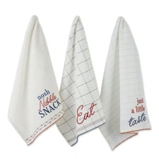 Set of 3 Design Imports Asst What'S Cookin' Embellished Dishtowel 2025