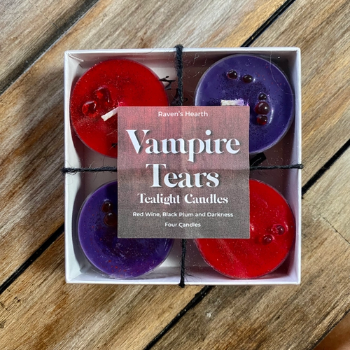 Vampire Tears Tealight Candles | Red Wine, Black Plum, and Darkness | Vegan - Picture 2 of 3