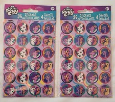 2pk My little Pony 96 Stickers Packs Bronies Party Hasbro Prizes School Fun NEW