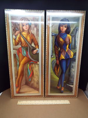 VINTAGE 50's-60's ''AWARD WINNERS'' DECORATOR WALL PLAQUES..GIRLS..20'' X 8''