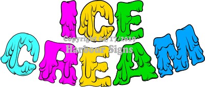 (Choose Your Size + Color) Ice Cream Letters DECAL Food Truck Concession Sticker