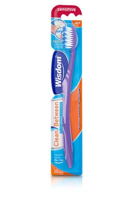 Wisdom Clean Between Sensitive Toothbrush - Pack of 3