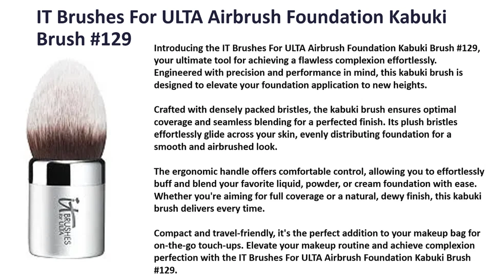 IT Brushes For ULTA Airbrush Foundation Kabuki Brush #129 New in box - Image 2 of 4