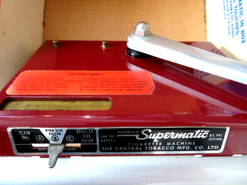 VTG-Premier Supermatic Cigarette Maker Rolling Machine-ORIG. BOX AND PAPERWORK - Picture 3 of 11