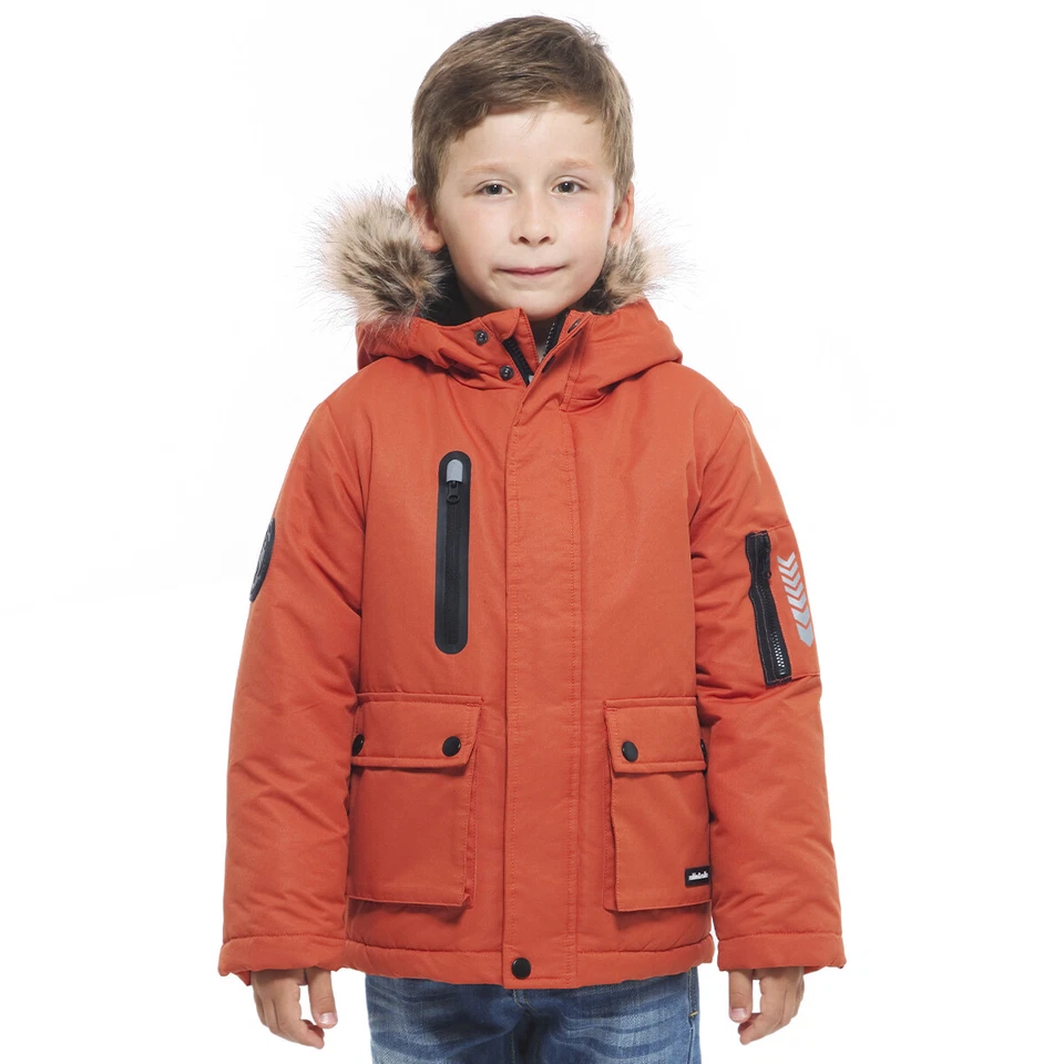 Chaqueta Parka Cálida para Niños Rokka&Rolla Sherpa Polar con Capucha de Piel Invierno Abrigo para Nieve Foto 4 de 4