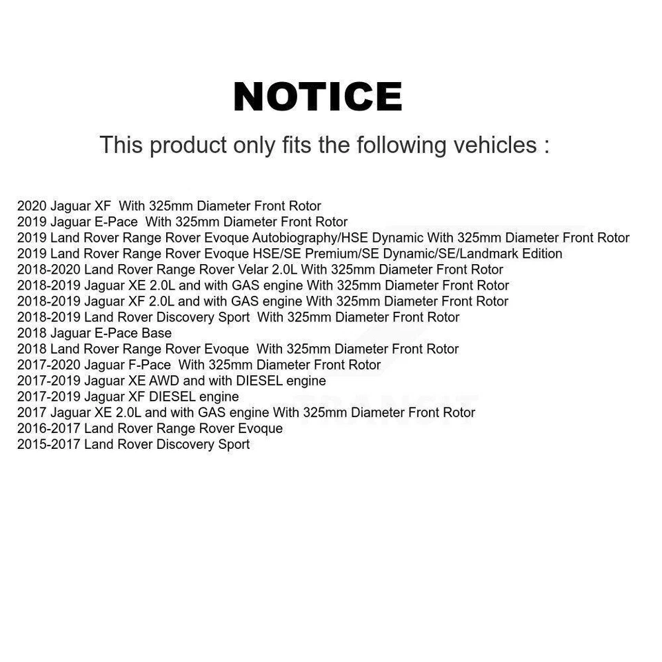 For Land Rover Jaguar F-Pace Discovery Sport XE Front Rear Ceramic Brake Pad Kit - Image 2 of 4