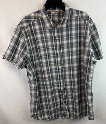 Mountain Warehouse Gray Plaid Short Sleeve Button Up Shirt Men's Size XXL