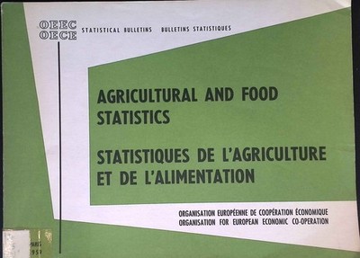 Agricultural and Food Statistics = Statistiques de L'Agriculture et de L'Aliment