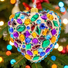 Jay Strongwater Bejeweled Heart Ornament SKU: SDH20119-208
