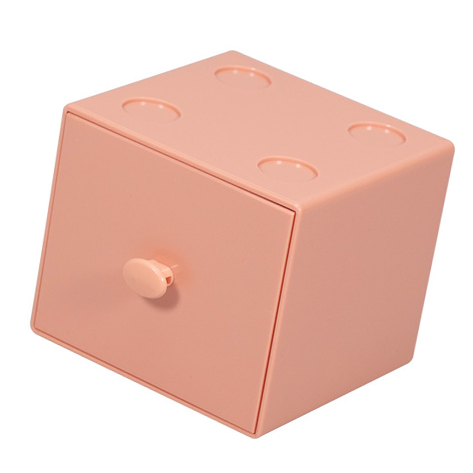 Desktop Storage Box PS Square Stackable Desk Organizer Building Block With Drawe