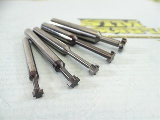 5 ASSORTED SOLID CARBIDE KEYSEAT CUTTERS .078" TO .125" CUT WIDTHS INTERNAL HTC