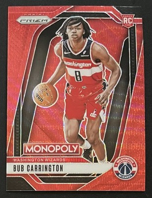 2024-25 Prizm Monopoly Bub Carrington RC Red Wave Rookie #87 (M1)