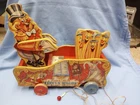 Fisher Price Circus Wagon vintage 1940s Wooden Pull Toy Works #156