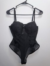 Mesh Crochet Bustier Bodysuit XL
