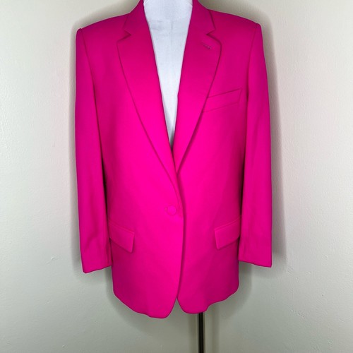 Blazer lana vergine The Attico XS giacca oversize rosa un bottone lavoro designer