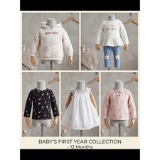 Baby Girls pink/black/white 12 month collection   T 8