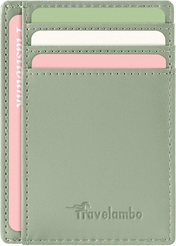 Travelambo Slim Wallet Front Pocket Minimalist Leather RFID Blocking Medium Size - 第 33/45 張圖片