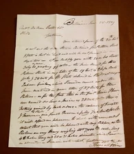 1829 Stampless cover & letter-from Isaac McKim, Baltimore to Nathan Trotter & Co