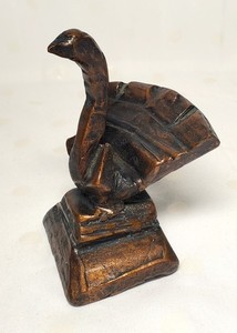 Vintage Solid Cast Bronze Bird Statue 4" High made in Germany Nice Quality Heavy