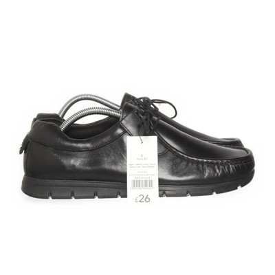 Real Leather Studio, Derby Schnürer, Größe: 42, Schwarz, Herren #gQe