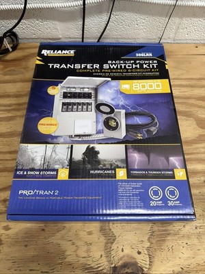 Reliance 306LRK 30Amp BackUp Power Manual Transfer Switch Kit PreWired 6-Circuit