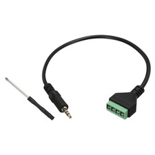 3.5mm Stereo Audio Male Jack to AV 4 Pin Screw Terminal, Pack of 1