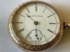 model 83 Waltham 18s open face gold filled  case 17 jewel adj pocket watch runs