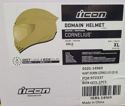 Icon Domain Helmet Cornelius - Gold, Adult Size: XLarge