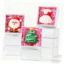 PCS 4x4x2 White Drawer-Style Gift Boxes for Cookies, Macarons, Truffles & 12