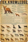 Types of Fox Metal Sign - Rustic Vintage Tin Sign, Hunting Decor Educational Pos