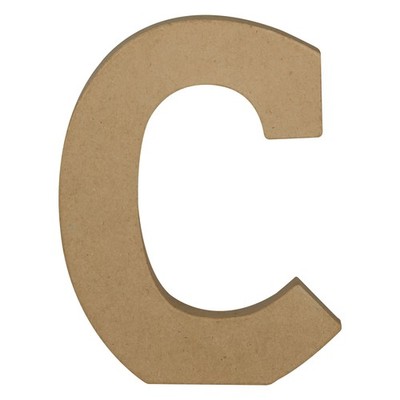 Decopatch,Pappmaché Kraft, Großbuchstabe C 20cm - Kartonbraun