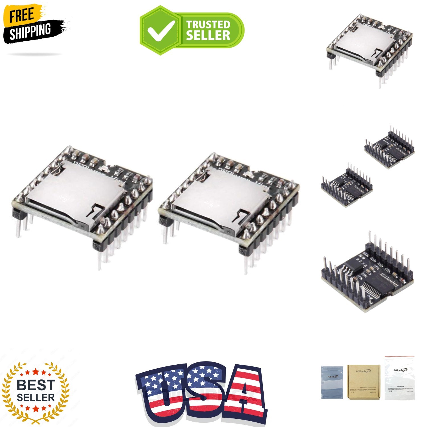 Mini Mp3 Player Audio Voice Module Tf Card U Disk Board For D...