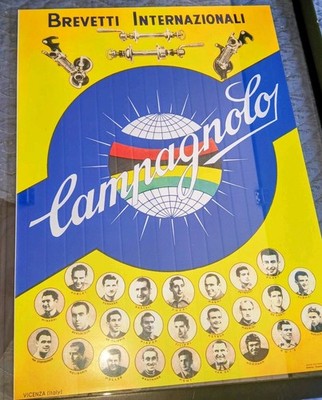 Rare 1953 Bike Campagnolo Cycling Poster Coppi Bartali Vintage Italy Lithograph 