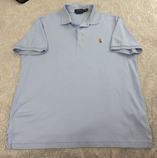 Polo Ralph Lauren Men  s Custom Slim Fit Light Blue Polo Short Sleeve Large