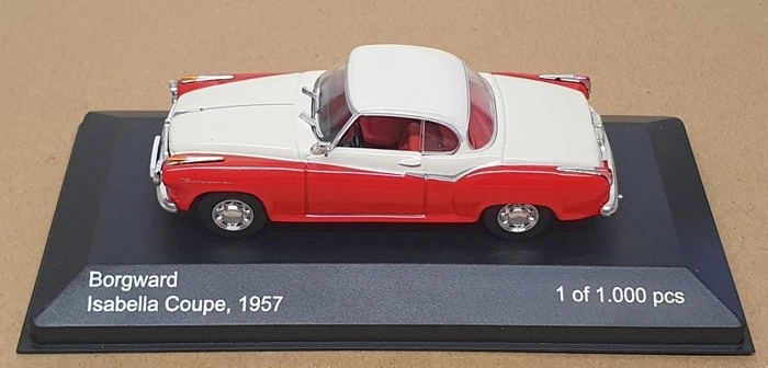 Whitebox escala 1/43 WB128 - 1957 Borgward Isabella cupé - rojo/blanco Foto 4 de 4