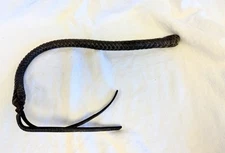Vintage braided leather short bull whip