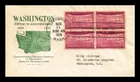Dr Jim Stamps Washington 50th Anniversary Block Grimsland Cachet First Day Cover