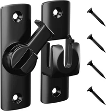 Flip Door Latch, 90/180 Degree Barn Door Latch Black Right Angle Door Lock Latch