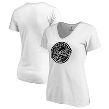 Women's White Indiana Fever Marble V-Neck T-Shirt