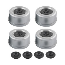 4pcs 2.72" Trailer Axle Wheel Hub and Bearing Dust Cap with Extra 4 Rubber Pl...