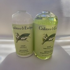 Lot Of 2.Crabtree Evelyn LILY Bath Shower Gel Body Lotion 16.9 oz new
