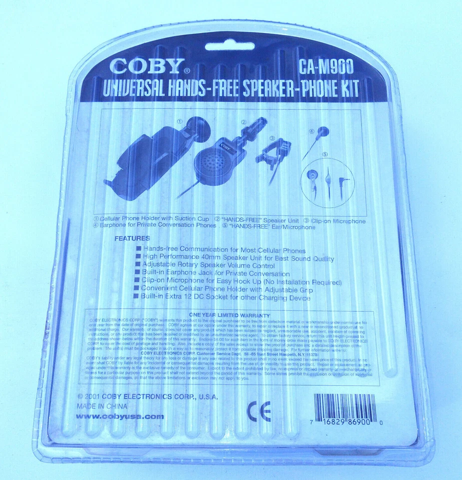 (Nuevo en Paquete) Kit de Teléfono Altavoz Manos Libres Inalámbrico Universal Coby CA-M900 Foto 2 de 2