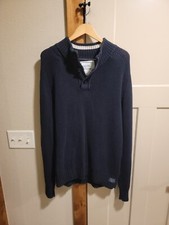 American Eagle Outfitters 1/4 Button Sweater Mens Size Large Navy Blue